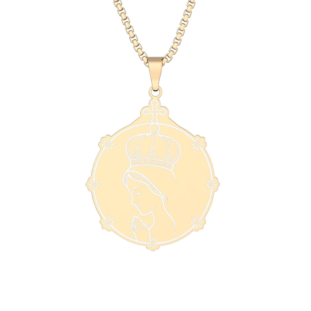 Our Lady of Fatima Engraved Necklace